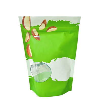 100 mic Smooth Gravure Zipper Coated PVDC Laminated Bags For Dog Nuts And Snack Food Packaging