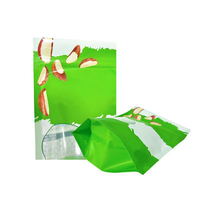 100 mic Smooth Gravure Zipper Coated PVDC Laminated Bags For Dog Nuts And Snack Food Packaging