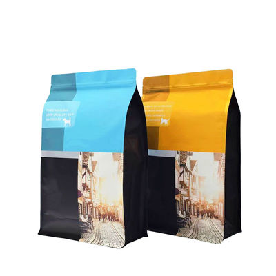 Customized Logo Eight Sided Seal Laminated Plastic Bag 40mic~250mic For Pet Food Bags