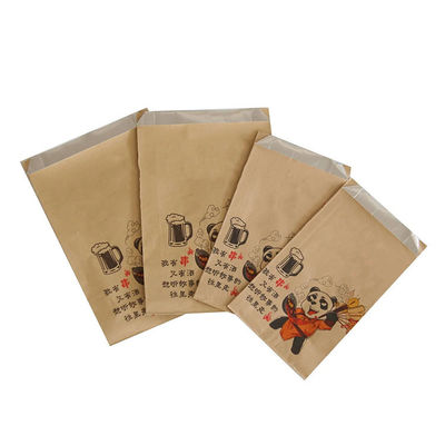 Print Disposable Grease Proof Coated Craft Paper Bag for Fast Food Takeaway Food Packaging