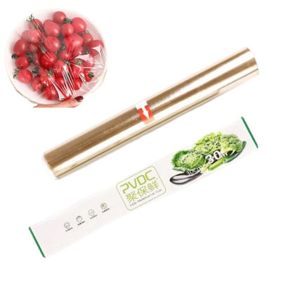 Good Safe 30cm*15m PVDC Food Cling Wrap Film For Sandwich 140 ºC Internal Temperature