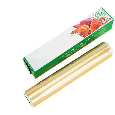 Fresh Safe Transparent PVDC Food Wrap Cling Film Roll For Vegetable  Customized
