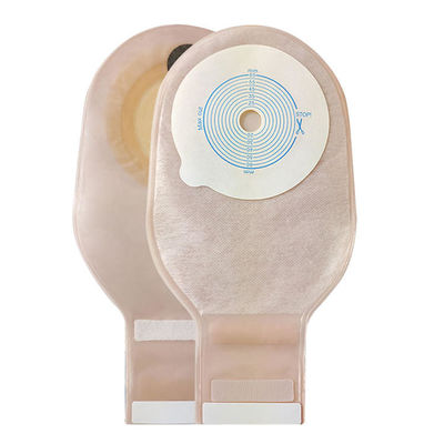 Medical One piece Ostomy Bag Stoma Pouch Beige Color Drainable 65mm Cut One Piece System Ostomy Bag