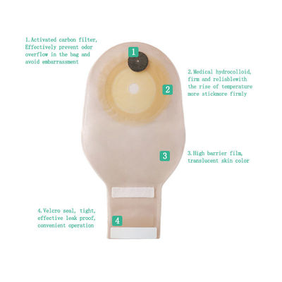 High Barrier Soft PVDC  1 Piece Colostomy Bag Ostomy Disposal Colostomy Bag Open