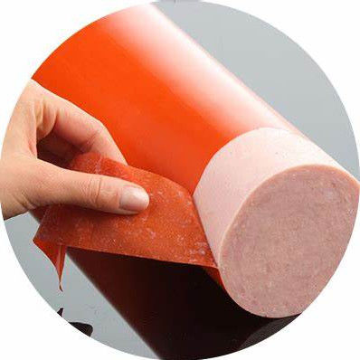 Caliper 19mm Caliber 220mm Printed Artificial Sausage Casings Plastic Food Packing Film Nylon PA / PVDC