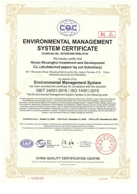 China Luohe Lianbang Chemical Co., Ltd. certification